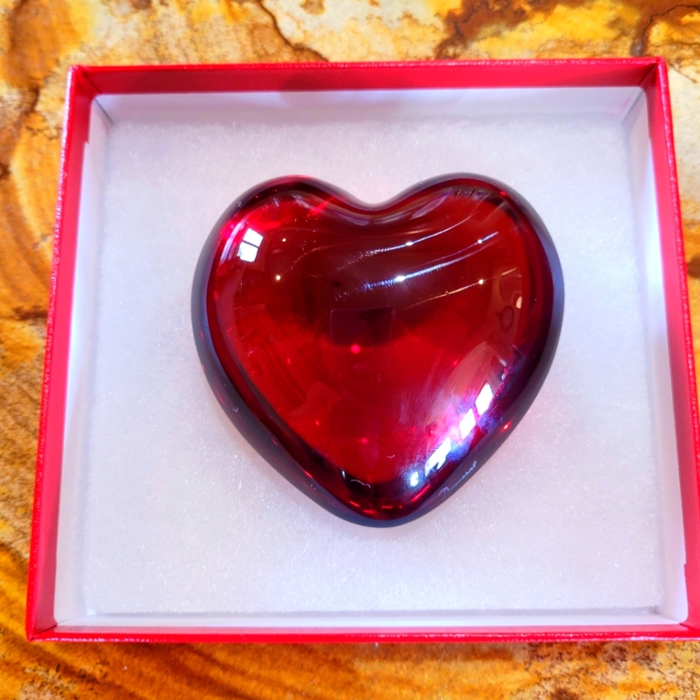 Baccarat Vintage Designer Red Heart - New in Box